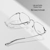 Women's Retro Polygonal Anti-Blue Light Eyeglass Frames, Semi-Titanium, Prescription Compatible 3931