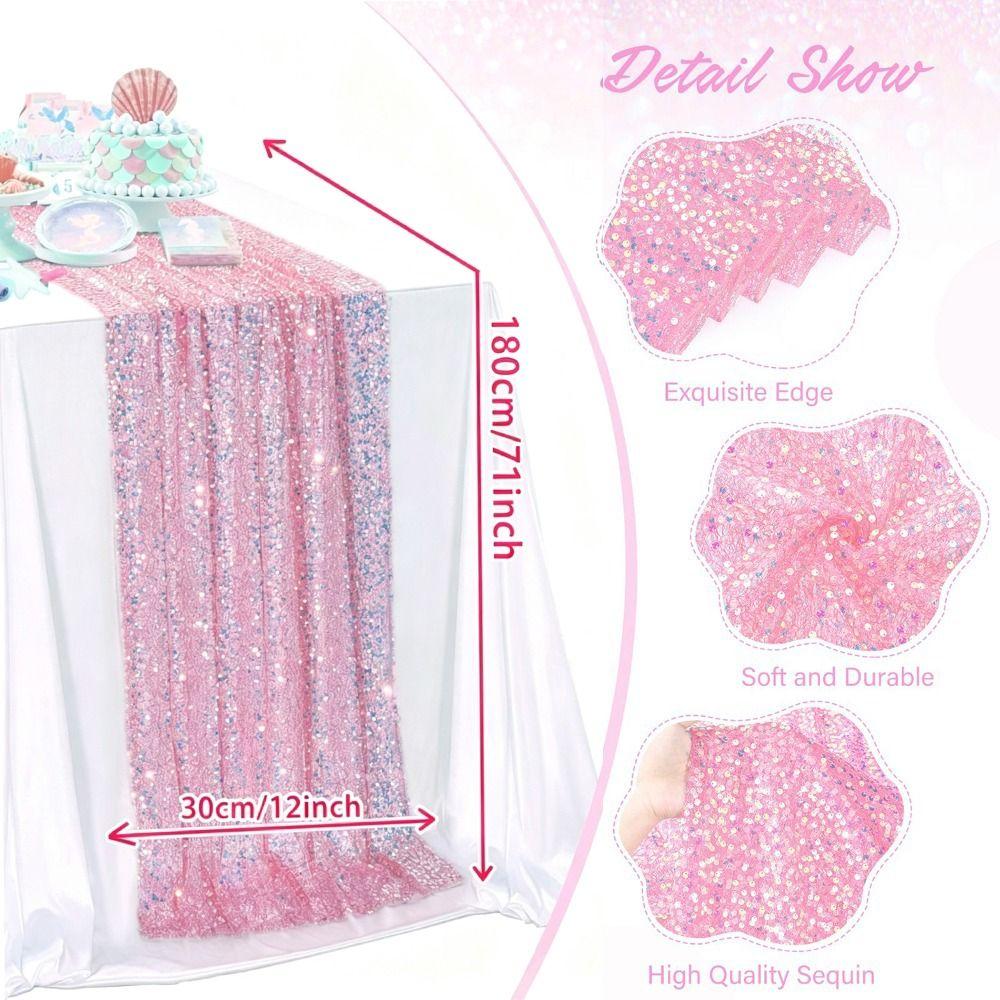 Sparkling Surface Sequin Table Runner Decorative Table Runner Party Tablecloth Mermaid Party