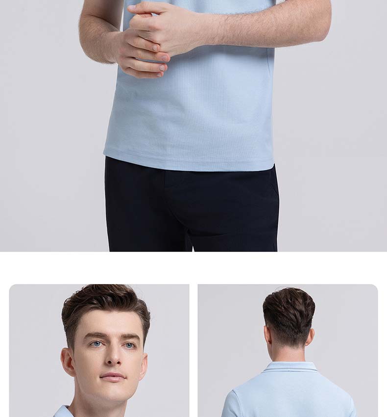 [Pure Cotton Skin Friendly] Men's Short Sleeved T-shirt Langdeng Summer New Item Lapel Casual Business Versatile Polo Shirt