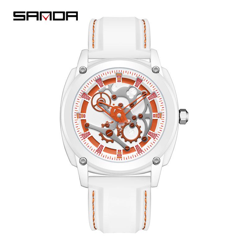 Sanda Unisex Trendy Silicone Waterproof Quartz Watch