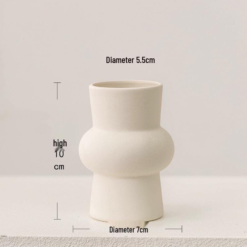 Nordischer Weißer Kleiner Weinschrank Vase: Einfaches Blumenarrangement für Wohnzimmer oder Schreibtischdekoration