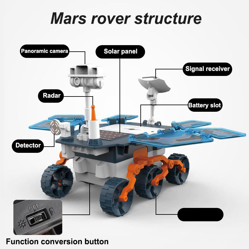 Dual Powered DIY Solar Powered Mars Rover Children's Educational Assembly Mars Rover SETM Science and Education Exploration Toys