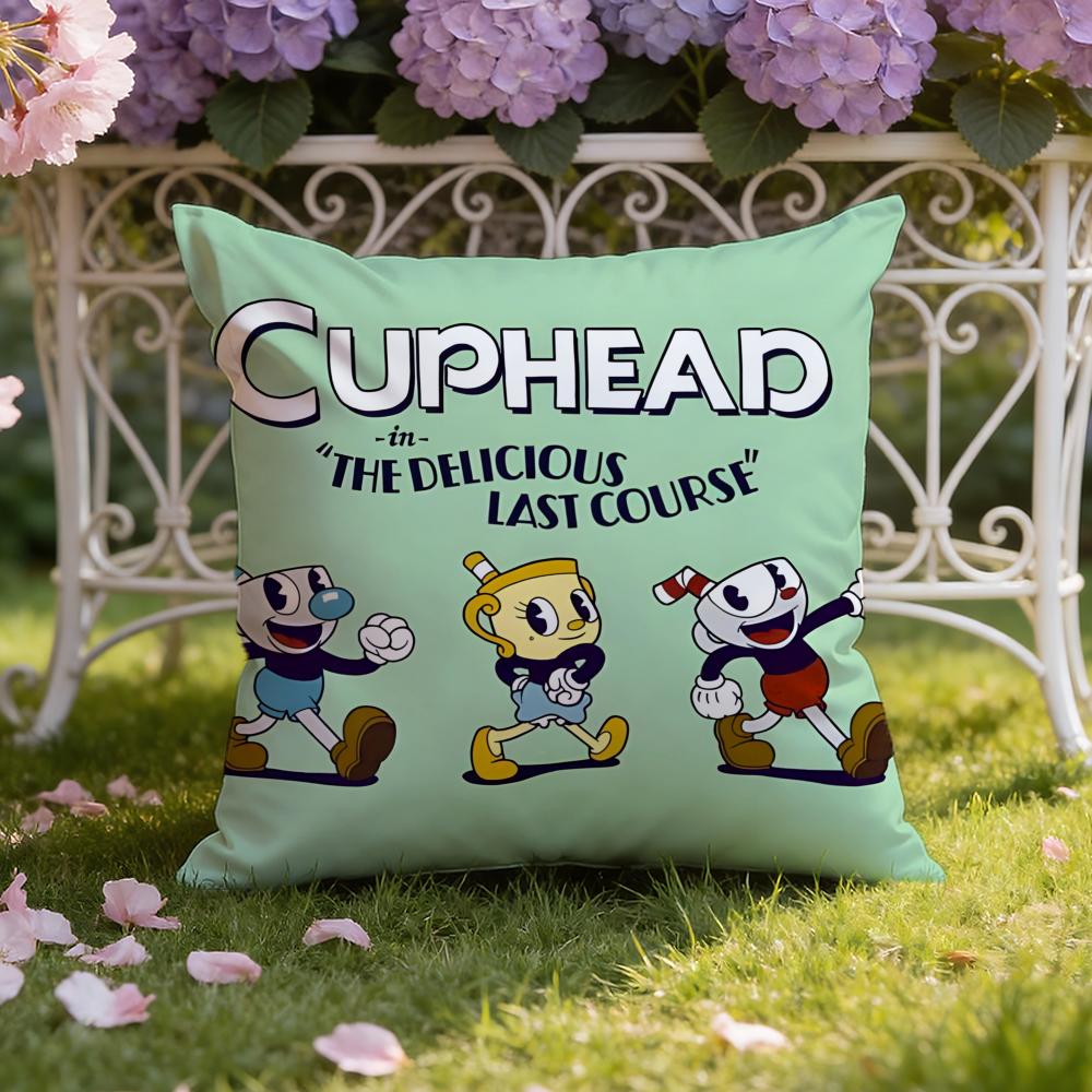 Cartoon C-Cuphead Cushion Cover Home & Car Dual-Scene Pillow Cover: Reversible for Premium Comfort
