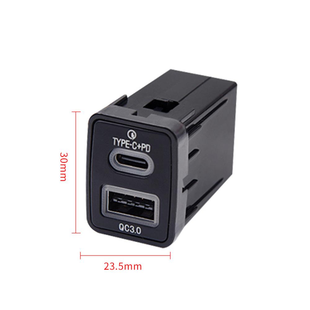 Chargeur de voiture QC3.0 + Interface USB Type-C Double prise pour Nissan Tiida Qashqai Navara