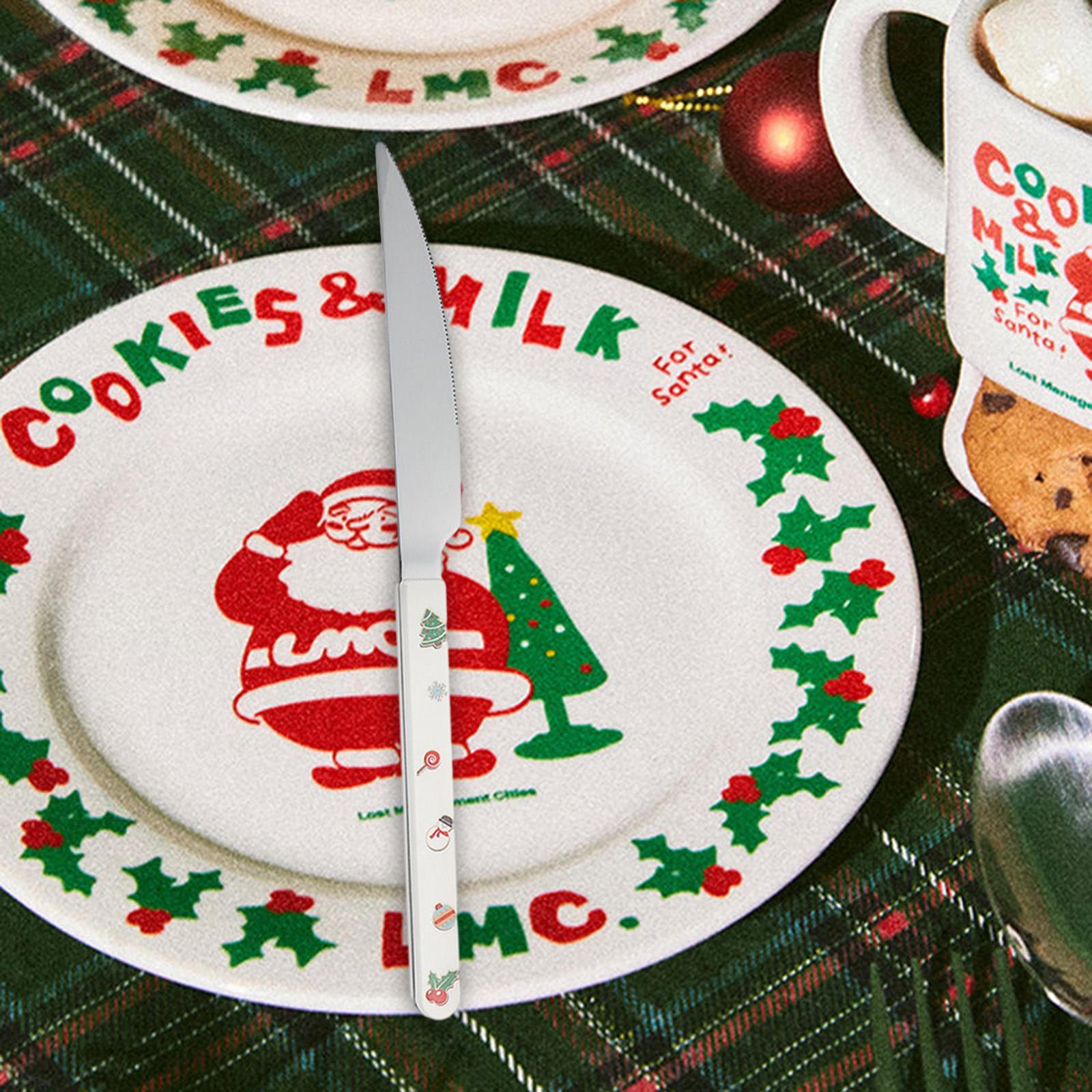 Christmas Flatware Kitchen Utensil, Eating Utensils, Food Serving Xmas Cutlery Tableware Knife