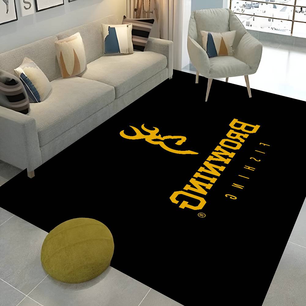 B-Browning Logo Room Mats Retro Multiple Choice Living Room Kitchen Rug Non-Slip Welcome Rug