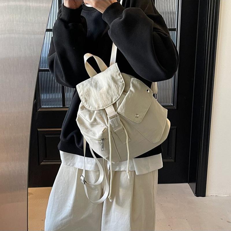 Women's Lightweight Nylon Candy Color Backpack Fashion Large Capacity Summer Travel Shoulder Bag Student Schoolbag For Outdoor Daily Use CLE