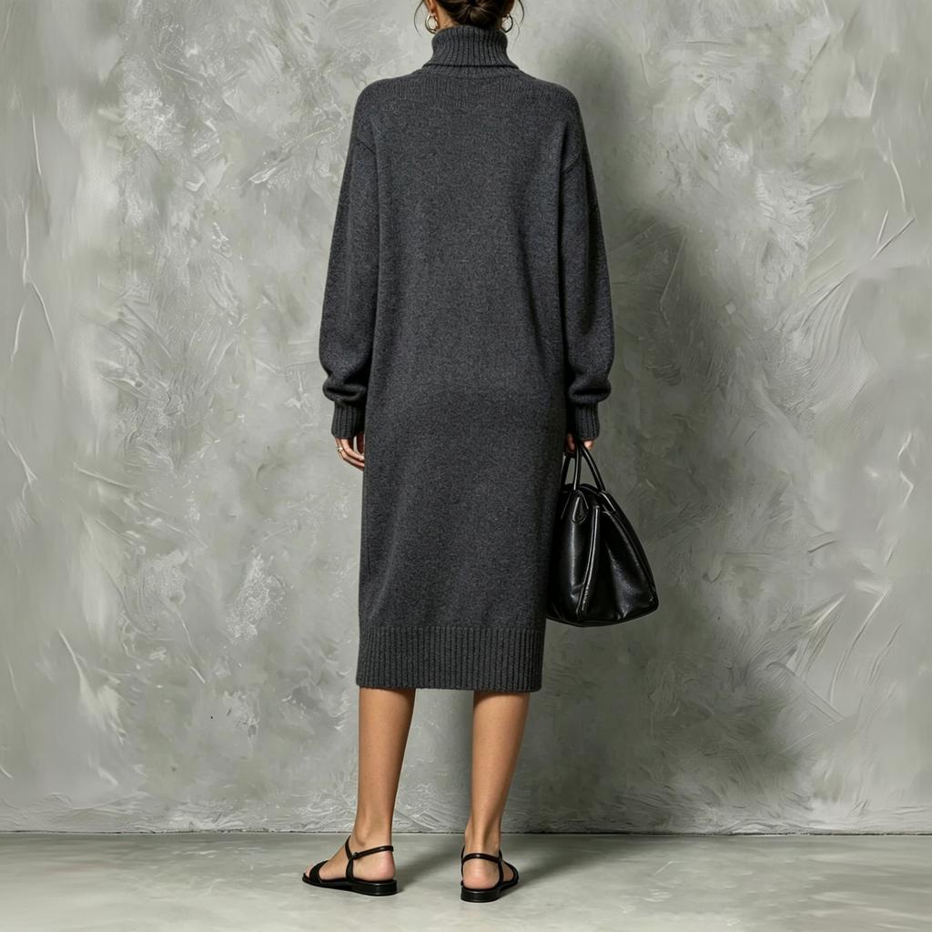 Women's Casual Turtleneck Sweater Dress for Comfortable Everyday Wear