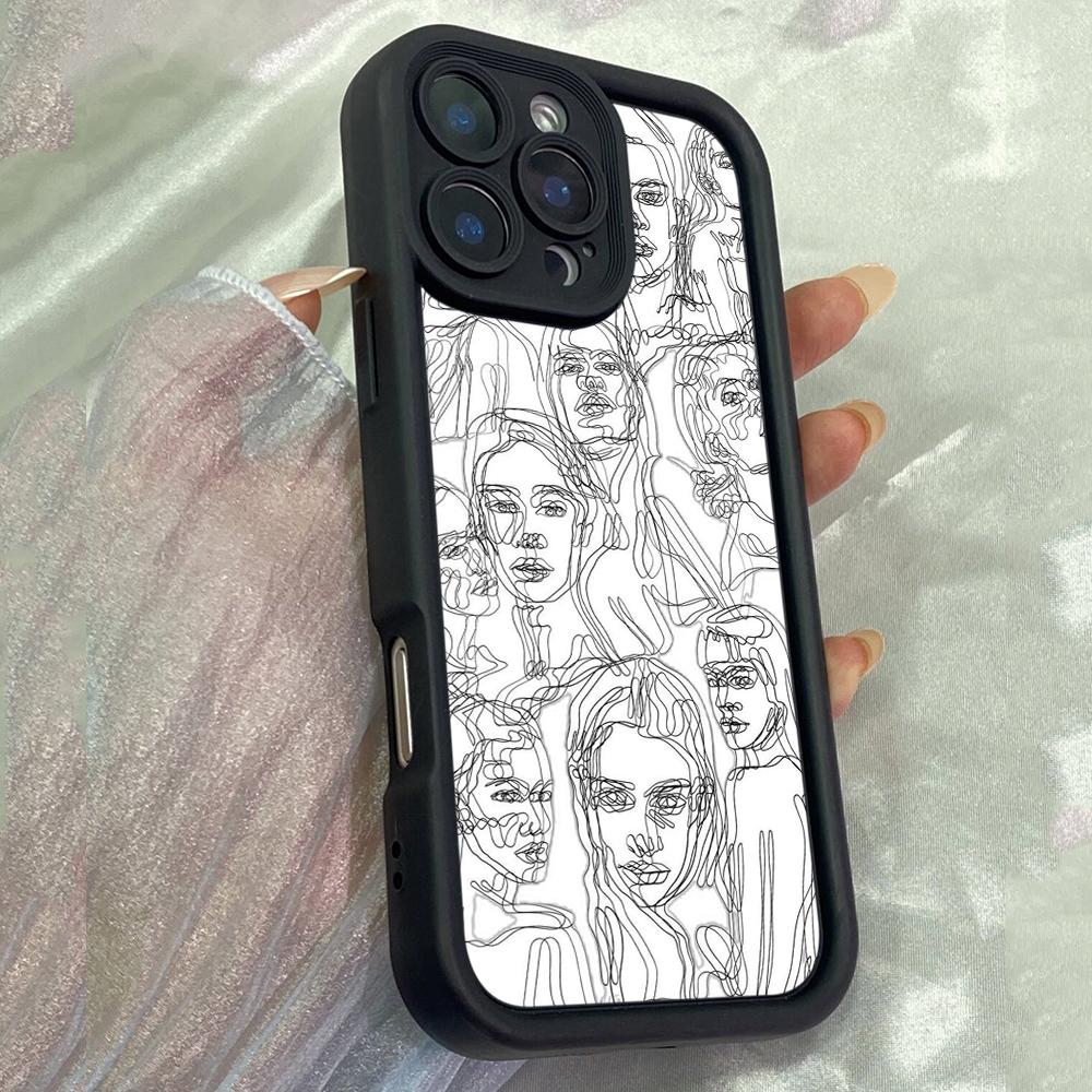 JT310 Line Abstraction Artistic Style for iPhone 17 16 15 14 Pro Max Samsung S26 S25 Ultra A17 A16 A07 A56Xiaomi 15T Redmi 15c Note 14 Soft Case