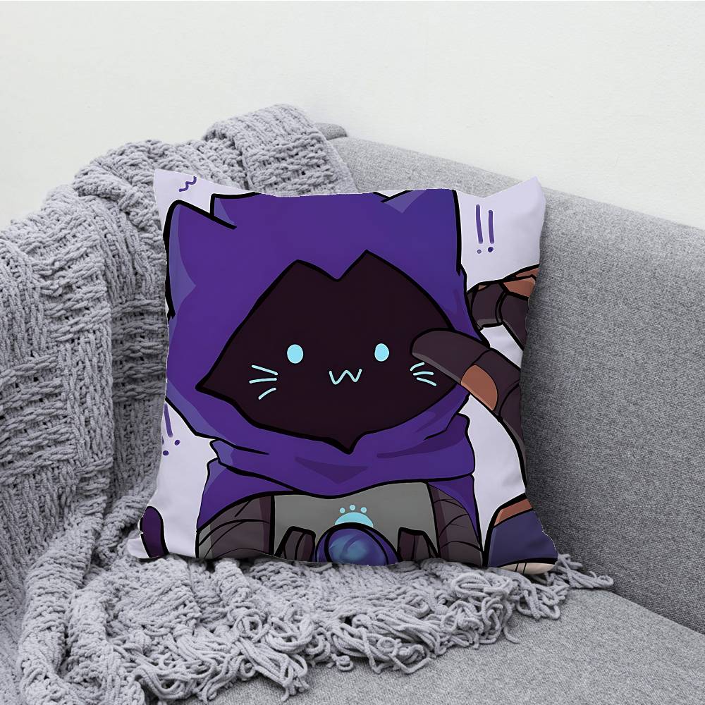 V-ValorantES Chibi Pillowcases Bedroom Living Room Sofa Home Decor Polyester Cushion Cover with Zipper