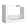 Tisch-Bioethanol-Kamin 2000W aus Edelstahl Geruchlos mit Glas 78 x 25 x 58 cm Weiß