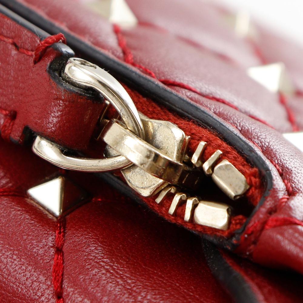 Valentino Garavani Rock Studs Shoulder Bag MW0BCA23NAP Mini Shoulder Wallet Shoulder Red Leather Women Used
