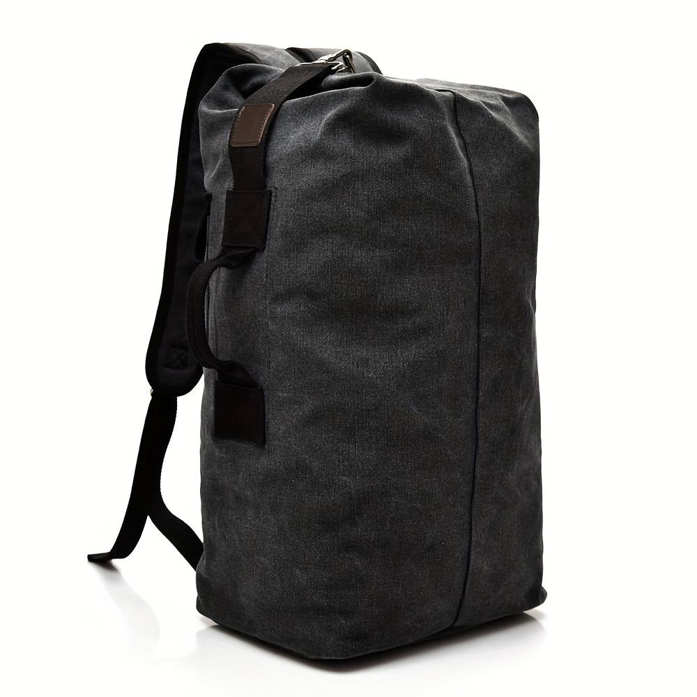 Large Capacity Khaki Canvas Backpack Men's Adjustable Travel Mountaineering Backpack Men's Backpack