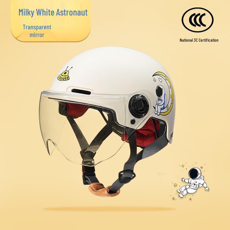 

3C Certified Children s Summer Helmet for Electric Bicycles, Boys and Girls Ages 2-14, Suitable for All Seasons Short Clear Visor