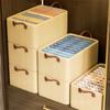 Space-Saving Folding Storage Box With Steel Frame 2 Handles Office Supplies,Quilt Organization Foldable Storage Drawers