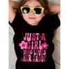 European sizes Girls' "JUST A GIRL WHO LOVES HER DADDY" T-Shirt - Pink Short Sleeve Round Neck Blouse Top with Daddy Lettering, Casual Summer Outfits