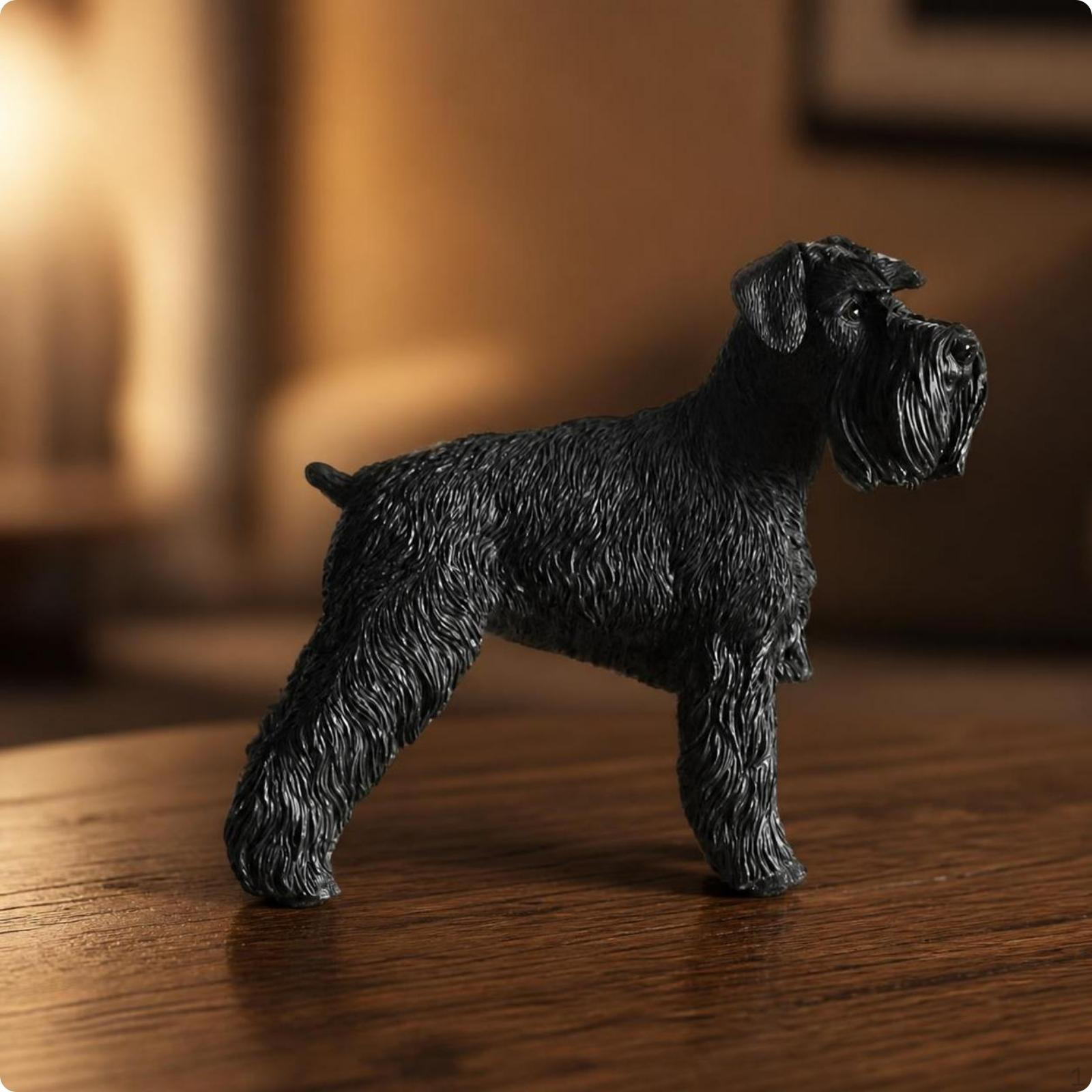 Miniature Schnauzer Figurine Lifelike Animal Model