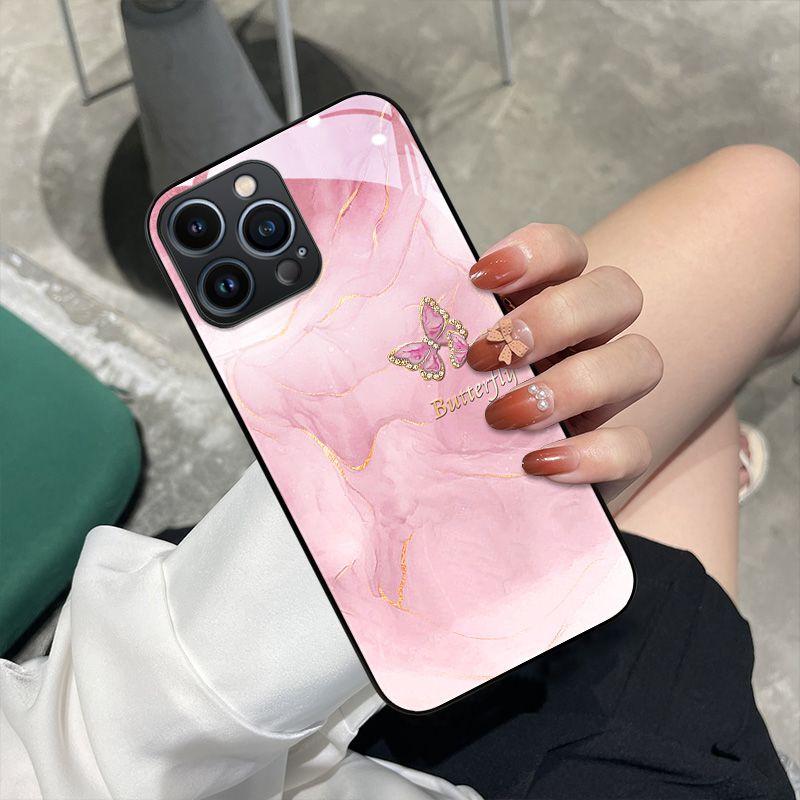 

Позолоченная бабочка, подходит для чехла для телефона Apple 16, жесткого чехла для iPhone 15, 14 ProMax Cartoon, 13 All Inclusive, 12 Закаленное стекло iPhone 6 Transparent Shell