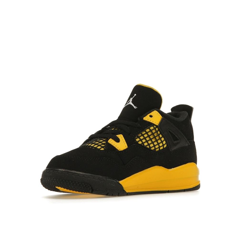 Air Jordan 4 Retro TD Thunder 2023 Baby Sneakers Black Tour-Yellow BQ7670-017