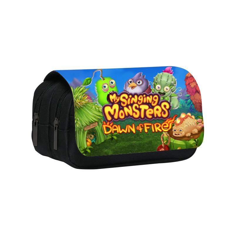 My Singing Monsters Double Layer Pencil Case With Nylon Material For Students And Kids