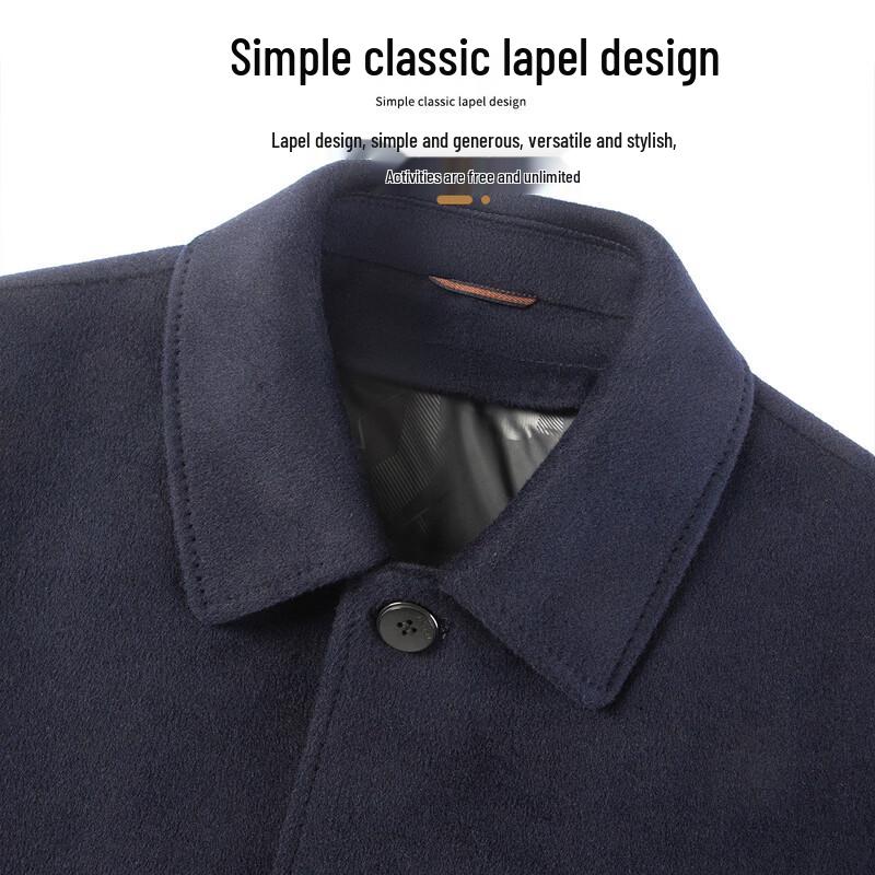 MONTAGUT Men's Winter Wool Blend Business Overcoat with Down Liner