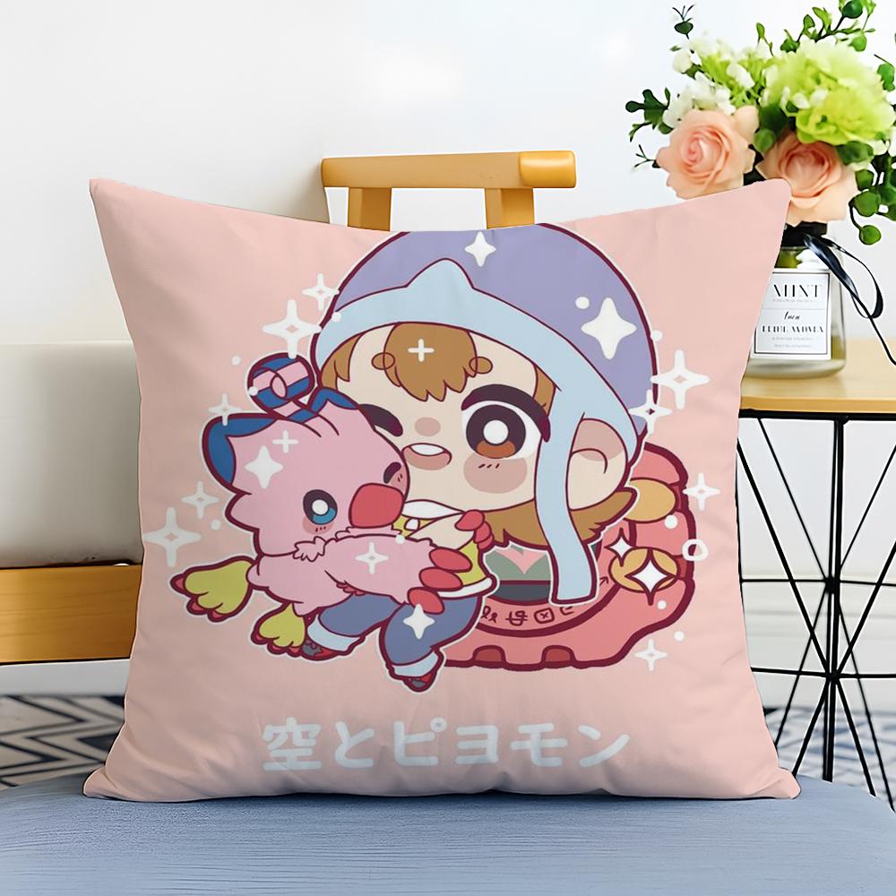 Cute DDigimon Adventure Cushion Cover Washable Linen Pillowcase Soft for Sofa Bed Cozy Home Room Decor
