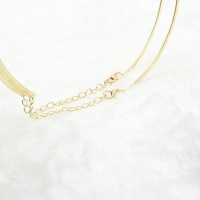 304 Stainless Steel Collar Neck Ring Necklace Silver Color Big Circle Metal Pendant Torque Statement Necklace Jewelry Findings