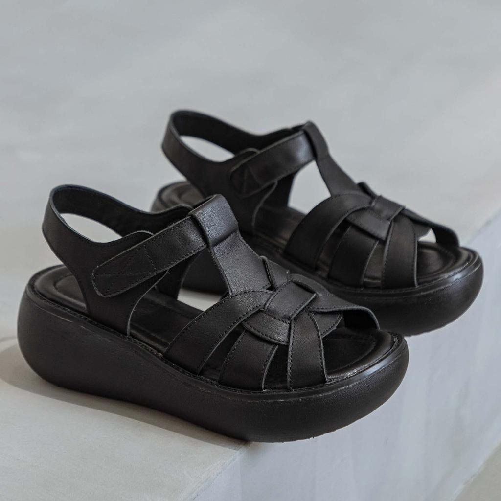 MIDIRO Casual Sandals with Thick Perfect for and Comfortable and Soft Sole Women's Soles, Hakama, School, Commuting, Breathable,