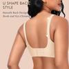 Plus Size Seamless Thin Wireless Deep V Push Up Back Closure Bra For Women