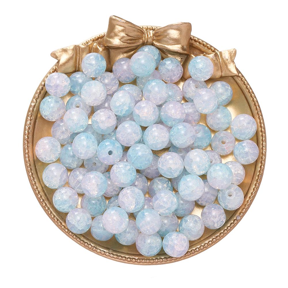 20/50 pièces 10mm Perles de Verre Craquelé Bicolores Espaceur Perle Libre pour Fabrication de Bracelets Colliers Bijoux DIY Accessoires Fournitures