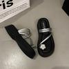 Französische Einriemen-Flip-Flops Sommer Dicksohlige Schuhe Modische und Vielseitige und Bequeme Flip-Flops