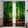 Hochwertige Pflanze 3D-gedruckte Vorhänge Zeder Ahornblätter Frisch und natürlich Nordisch Pastoral Verdunkelung Wärmedämmvorhänge