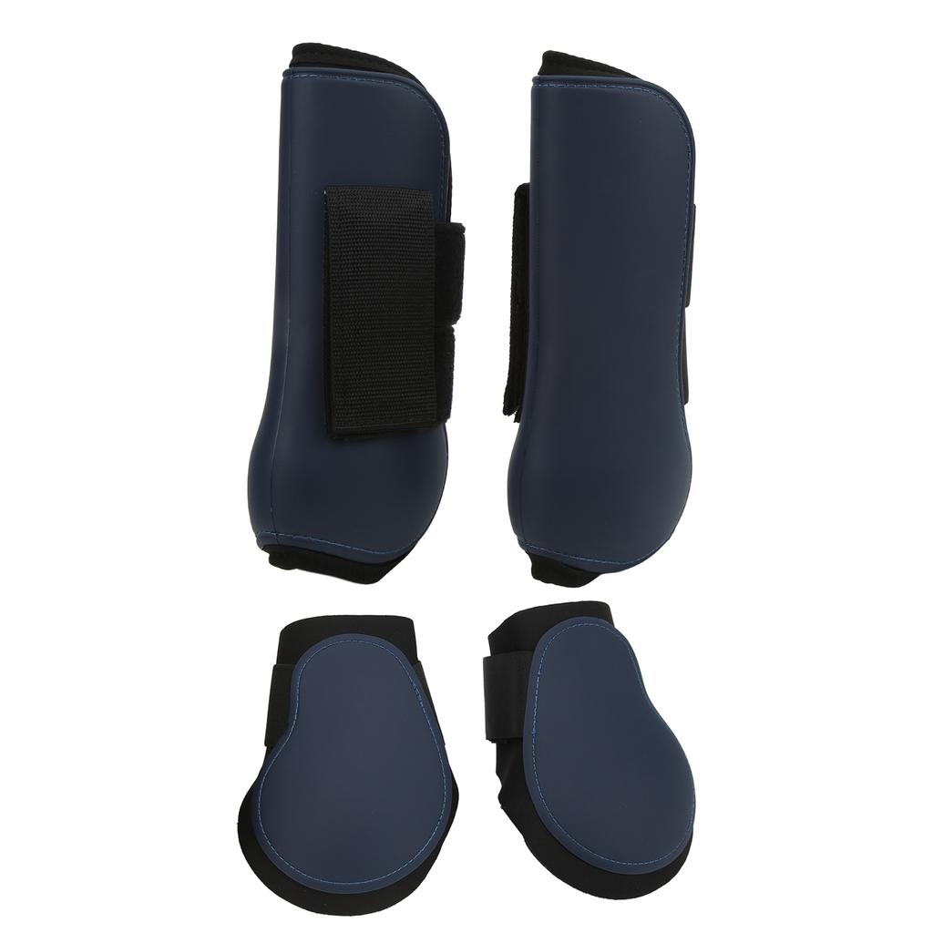 Horse Tendon Boots PU Elastic Shock Absorbing Protective Front Hind Horse Leg Guard for Off Road