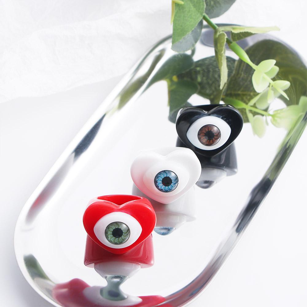 Personality Aesthetic Punk Cold Style Goth Style Cartoon Finger Ring Resin Ring Demon Eye Ring Jewelry Gifts
