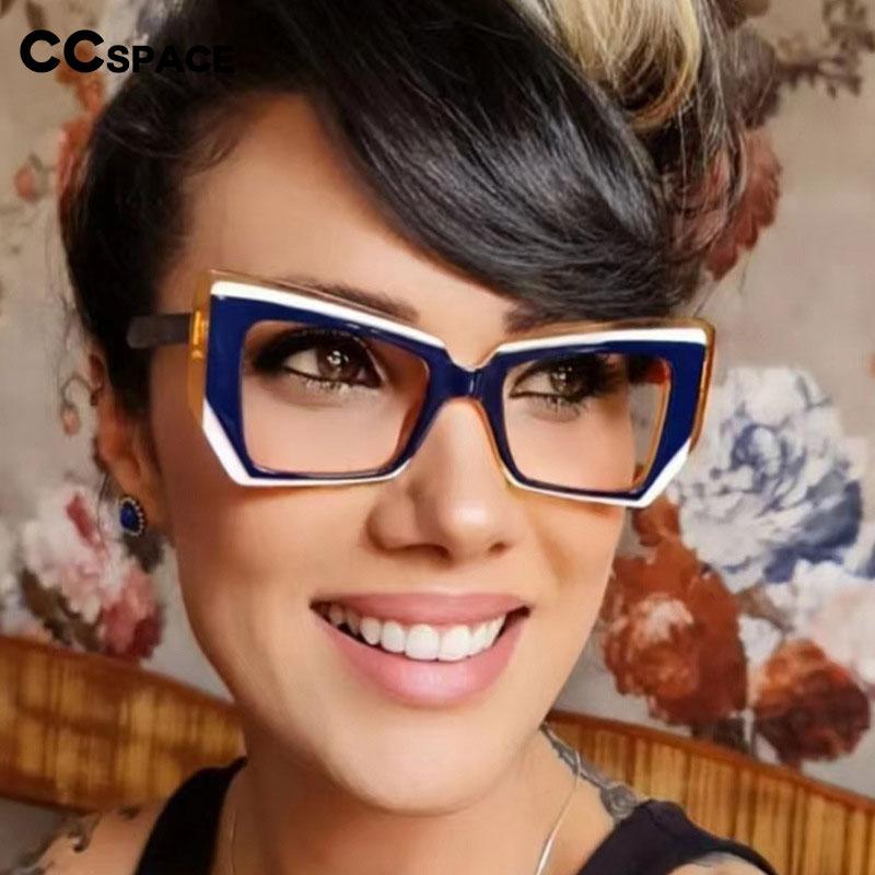 56416 Women Luxury Designer Color Stitching Eyeglasses for Ladies Anti Blue Light Blocking Glasses Frame Optical Frame