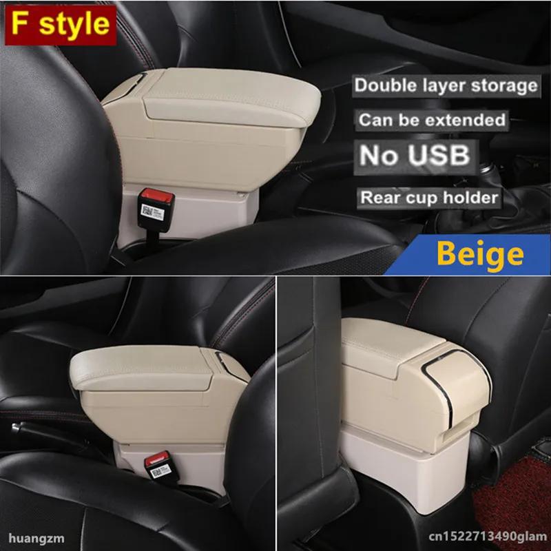 Universelle Auto-Armlehnenbox Universelle Mittelkonsolen-Armlehne Großer Stauraum Zentrale Aufbewahrungsbox mit Becherhalter Aschenbecher