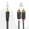 RCA Cables - 59IN/5FT Stereo Jack to 2RCA Plugs for Smartphone, Tablet, HDTV, DVD Player, Home Theater, Speakers, Projector