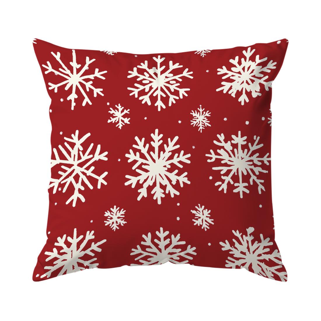 

Christmas tree snowflakes Print Cushion Cover Peach Skin Velvet Room Home Sofa Living Office Car Simplicity Pillow Cover 45x45CM 18x18Inch