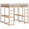 High Bed with Desk & Ladder 160 X 200 Cm Solid Pine Wood