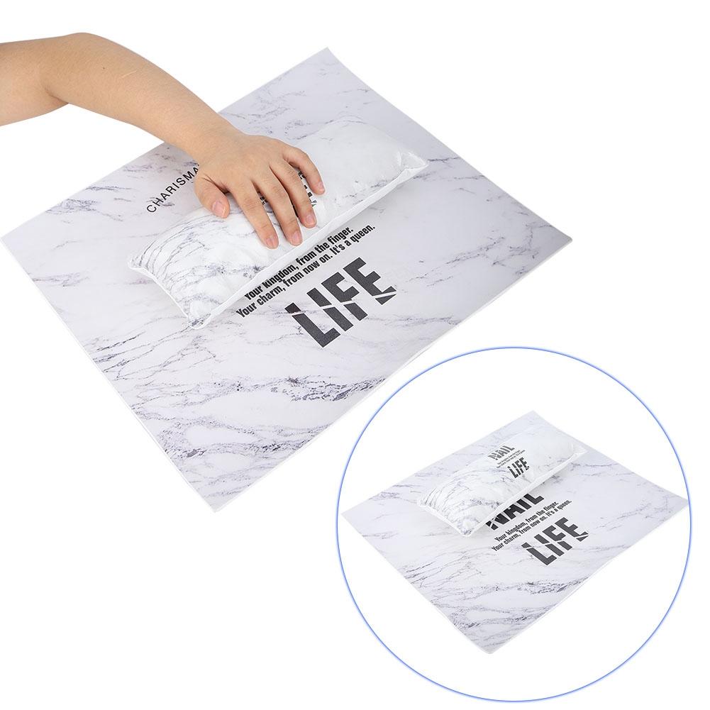 Nail Art Hand Set Hand Arm Rest Holder Cushion Washable Manicure Table Mat Marble