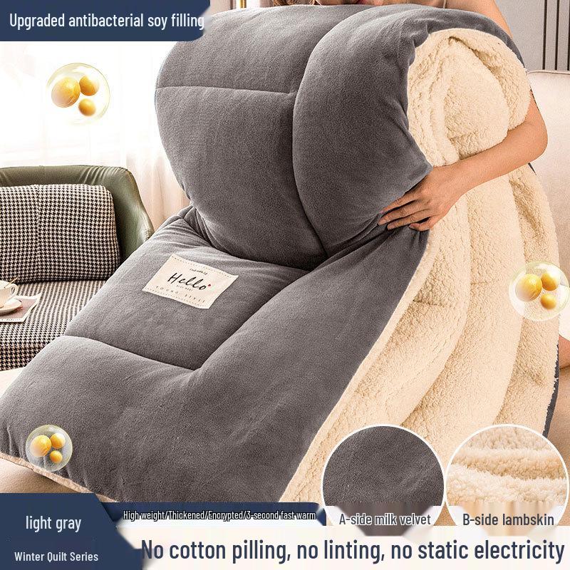 Zimowa kołdra z wełny jagnięcej i bawełny: Gruba Ciepła Kołdra na Łóżka Pojedyncze i Podwójne