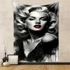 Vintage Hollywood Glamorous Woman Print Patterned Tapestry for Bedroom and Living Room Home Decor