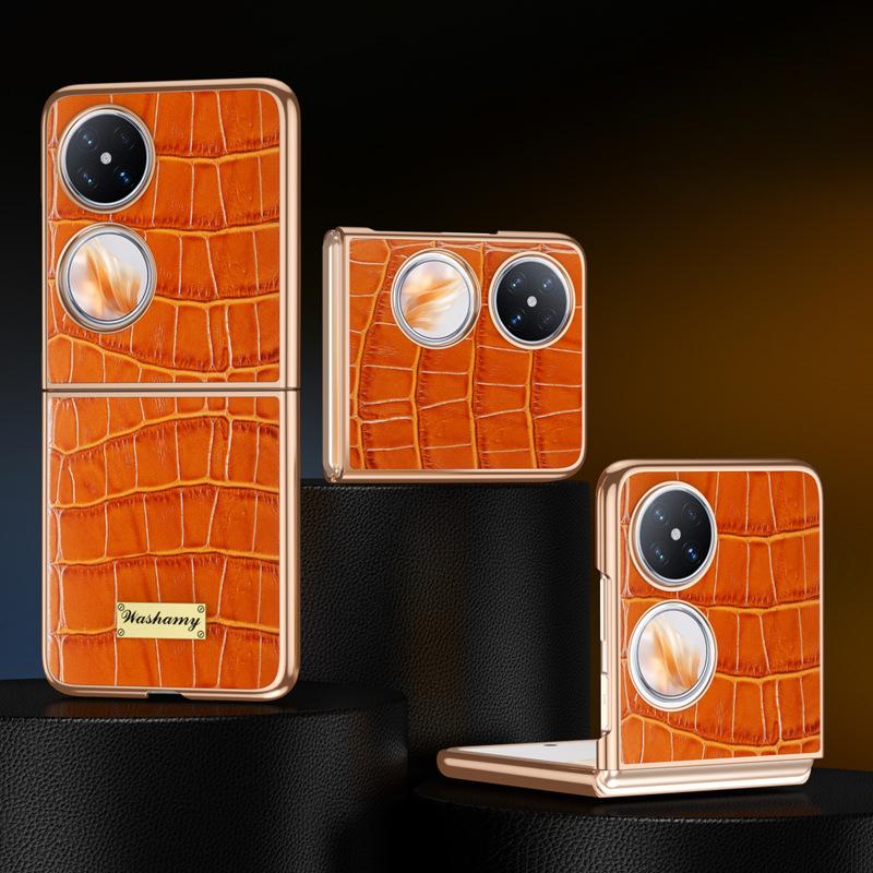 Huawei Pocket2 Phone Case, High-end P50pocket Alligator Pattern HUAWEI Anti-drop Business Men's Leather Case