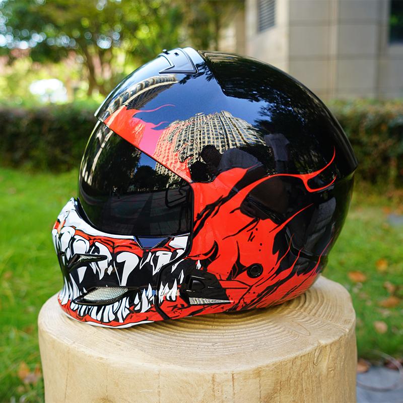 Scorpion Retro Motorcycle Helmet Removable Front Module Transparent Lens M L XL XXL Sizes Available for Motorbike Safety Gear