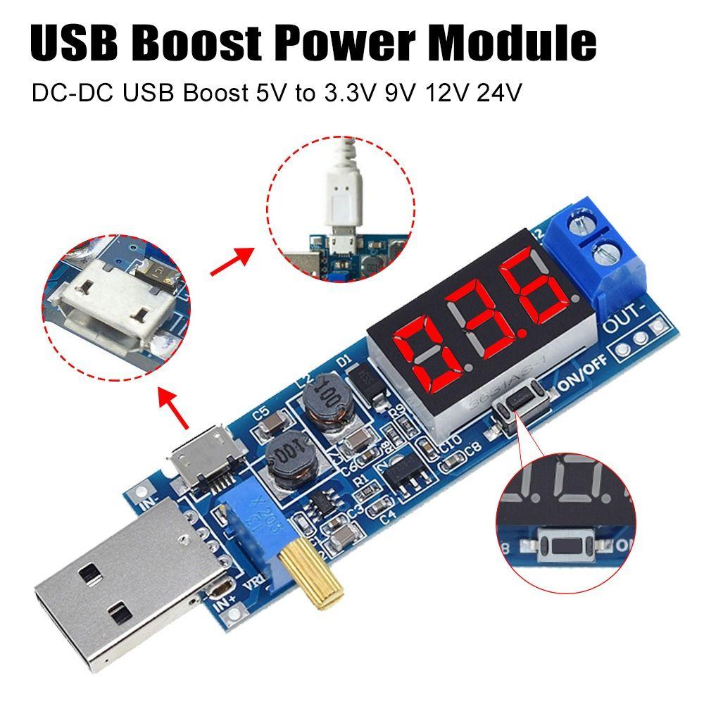 

Input DC 3.5V-12V Step UP/Down USB Power Module Boost Buck Converter Out DC 1.2V-24V Power Supply