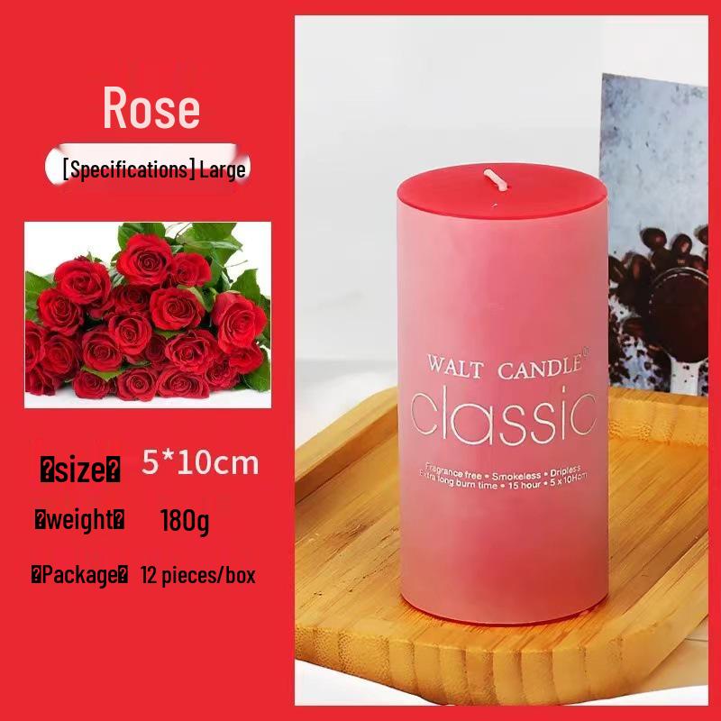 Colorful Cylindrical Scented Candles - Smokeless for Emergency, Weddings, Birthdays, and Church or Hotel Décor