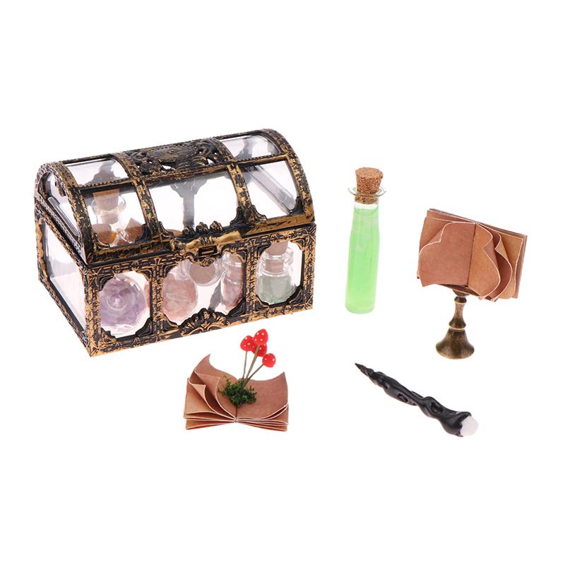 Dollhouse Wizarding World Scene Ornament Vintage Mini Magic Bottle Wand Model Dollhouse Retro Decoration Micro Scene Accessories