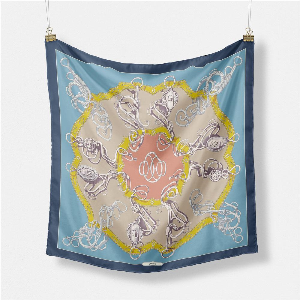 New Brand Design Chain Printed Silk Scarf Fashion Women Scarf Small Square Scarves Head Scarf Neck Tie Band Neckerchief