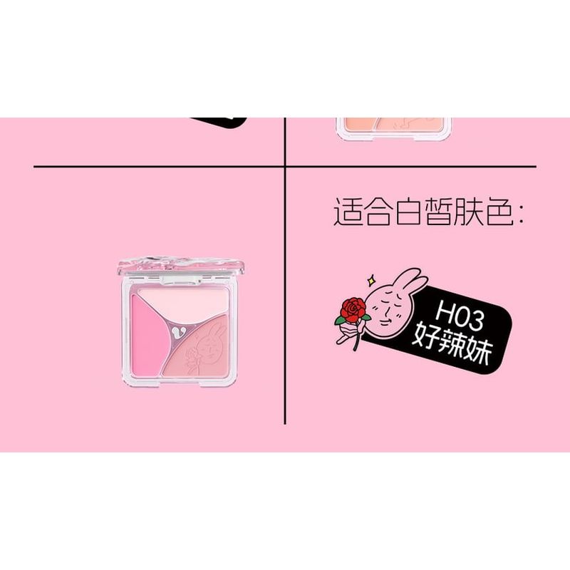 VEECCI - Emotion Code Tri-Color Blusher My Friend Rabbit Limited Edition - 3 Types