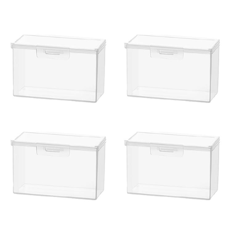 Small Card Storage Box Clear Card Case Easy to Open and Close Pack of 4 1